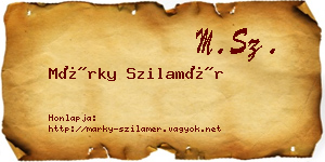 Márky Szilamér névjegykártya
